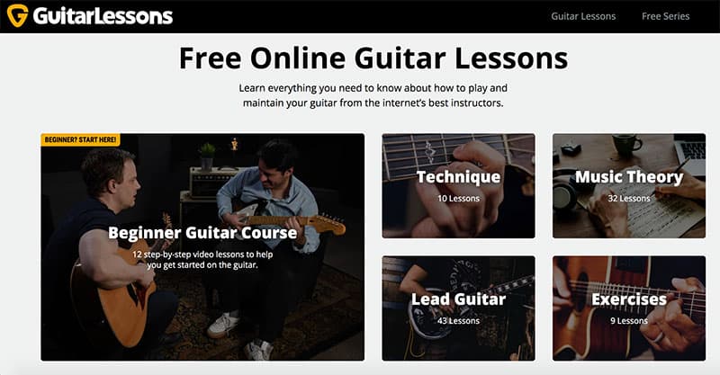 Free online guitar store lessons for beginners